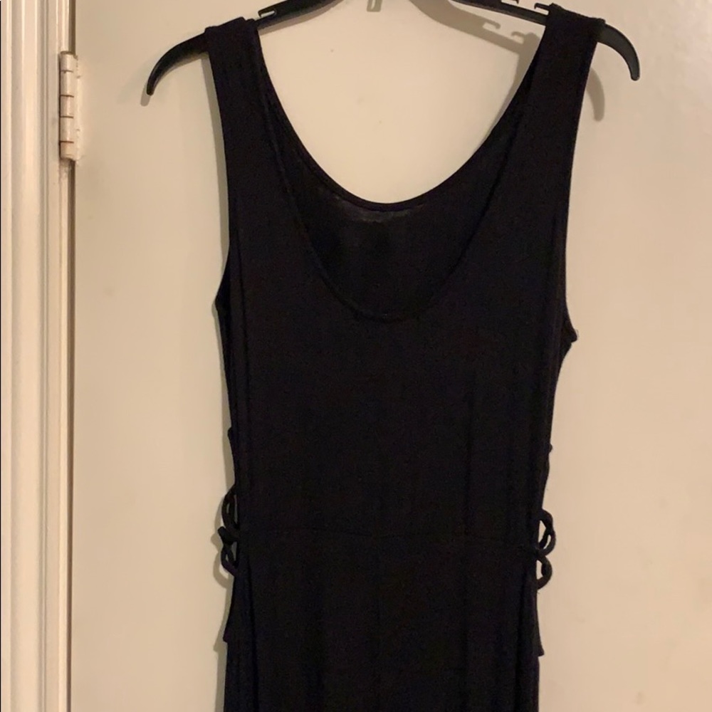 Long black tank top dress